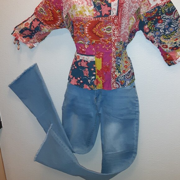 Celebrity Ace Jeans * Light Blue * Sz 11/30 * High Waist * Flare * Soft Stretchy - Picture 11 of 13